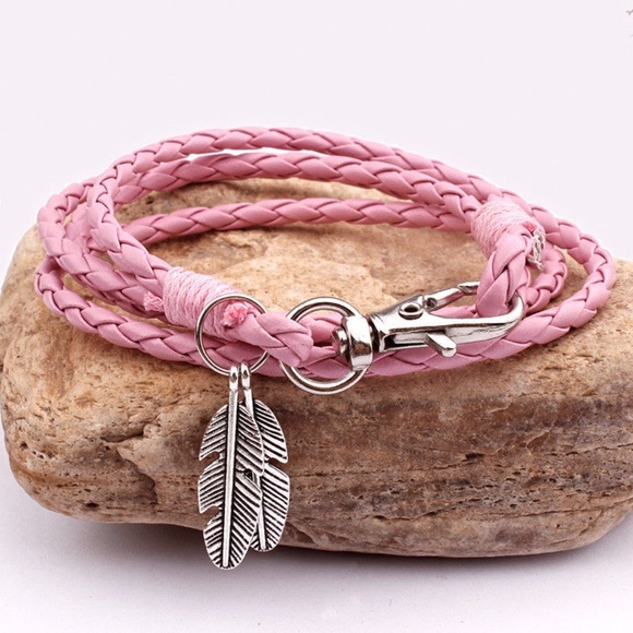 No Brand Jewelry - Leather Wrap Braided Wristband Bracelet Bangle